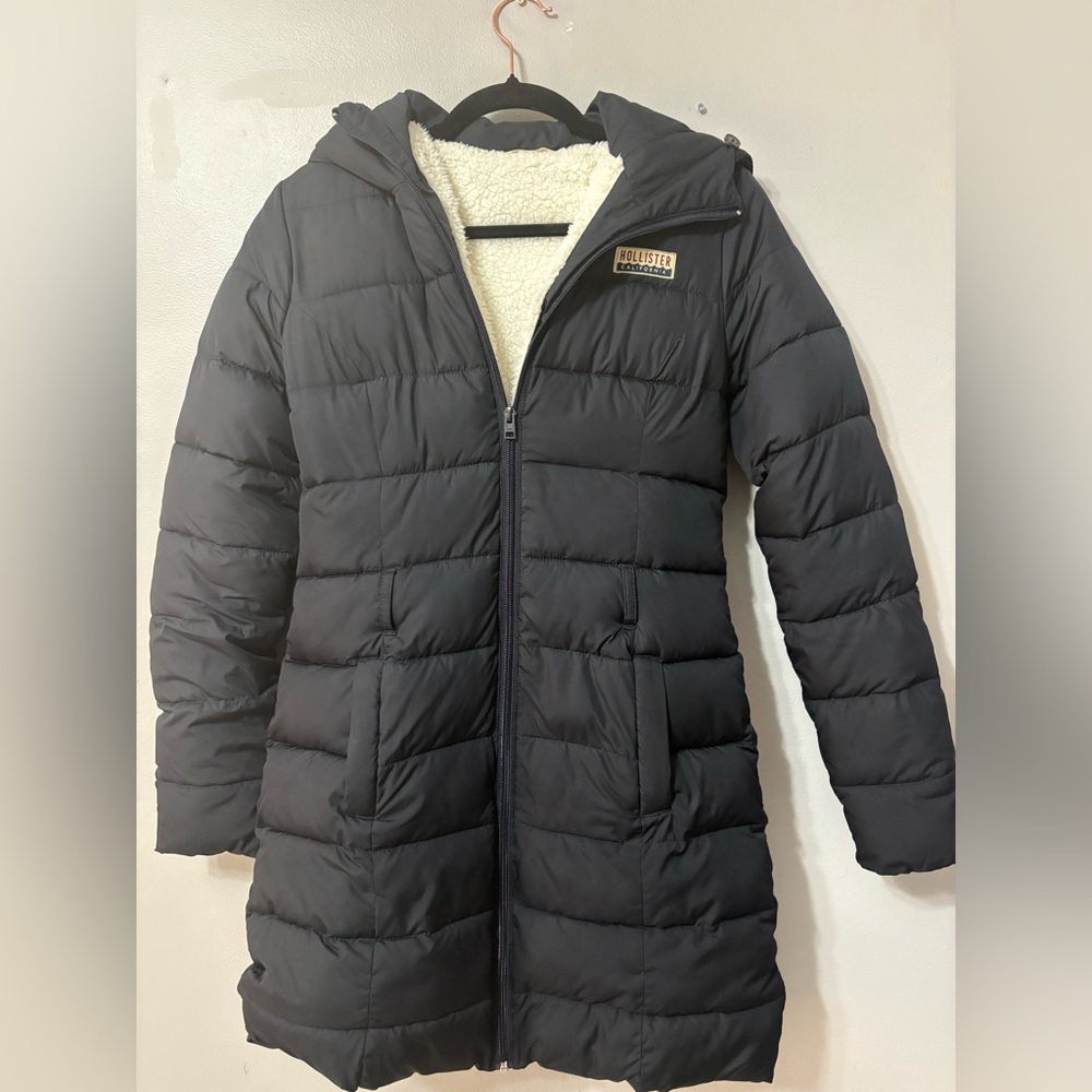 Hollister Black Puffer Coat